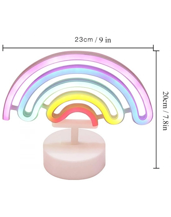 ® Plastik Gökkuşağı Neon LED Işık – Dekoratif Renkli Masaüstü ve Ambiyans Aydınlatması