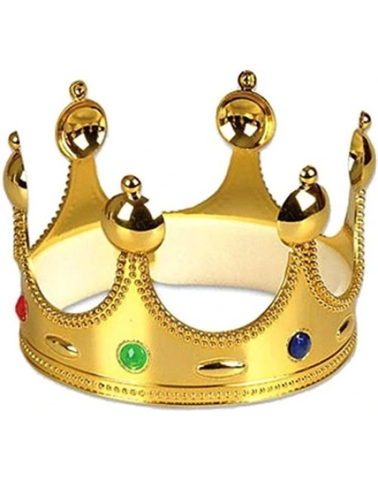 Plastik Kral Tacı Altın Renk Yetişkin Boy 55 Cm