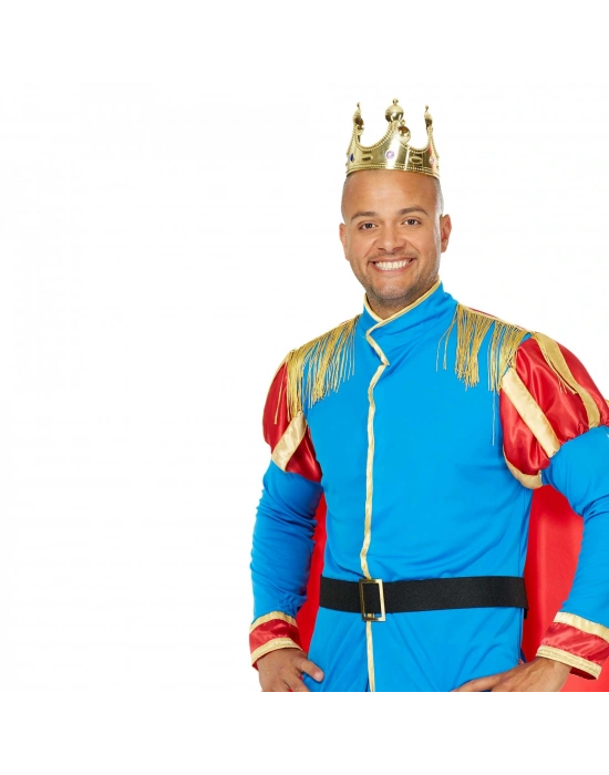 Plastik Kral Tacı Altın Renk Yetişkin Boy 55 Cm