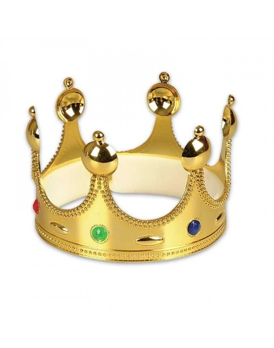 Plastik Kral Tacı Altın Renk Yetişkin Boy 55 Cm