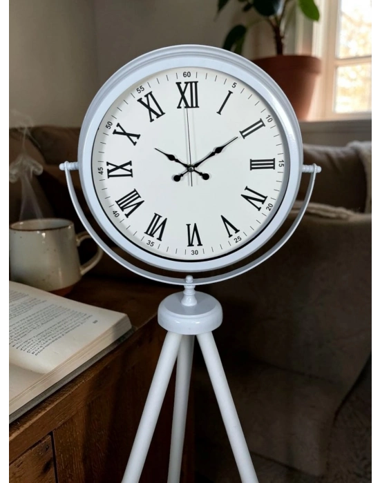 Platin Classic White Roma Tripod Ayaklı Saat