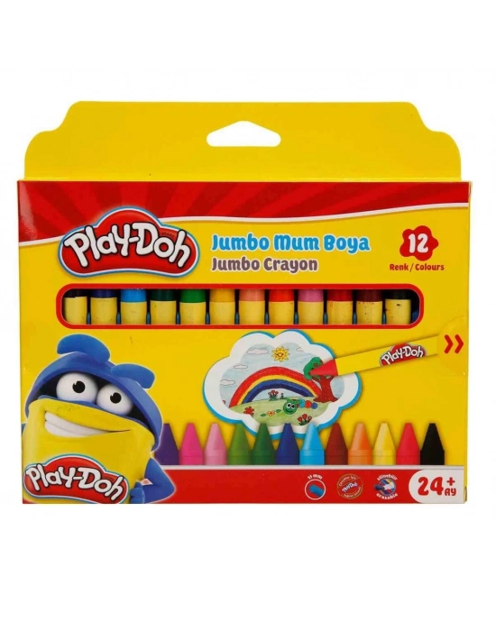 Play-Doh Silinebilir Jumbo Crayon Mum Boya 12 Renk