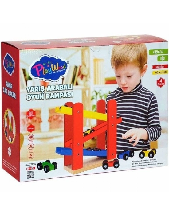 Play Wood Ahşap Otopark 5 Araba İlaveli 382