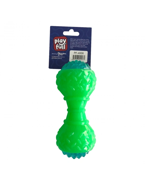 Playfull Aktivite Sesli ve Işıklı Köpek Oyuncak Dumbel 5x15 cm Yeşil