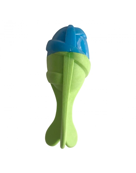 Playfull Sağlam Plastik Sesli Balık Köpek Oyuncağı 13 x 5 cm Mavi Yeşil