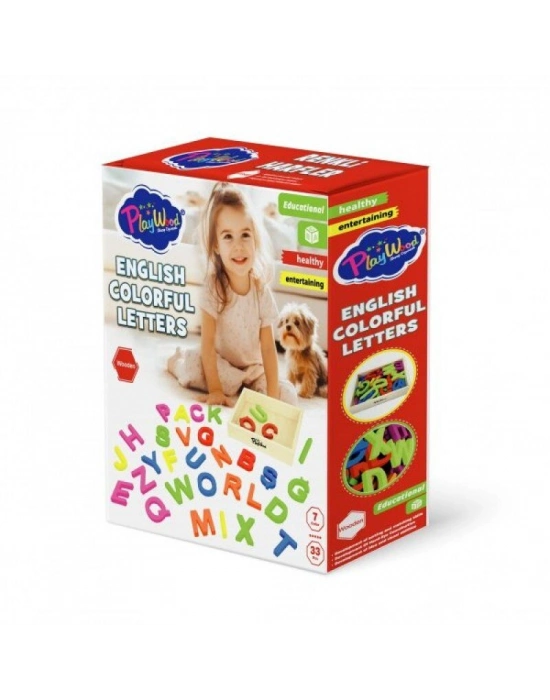PlayWood Ahşap Kasalı Renkli Harfler 33 Parça 402