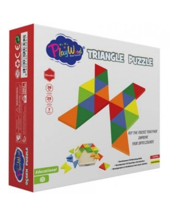 PlayWood Ahşap Üçgen Puzzle 24 Parça 395