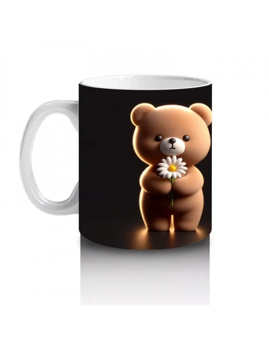 Podyum Işığında Tek Başına Oyuncak Ayı – Baskılı Kahve Kupası