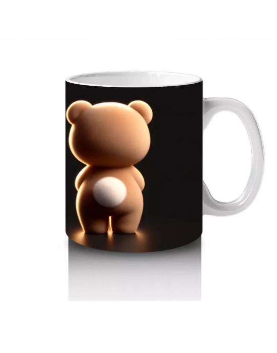 Podyum Işığında Tek Başına Oyuncak Ayı – Baskılı Kahve Kupası