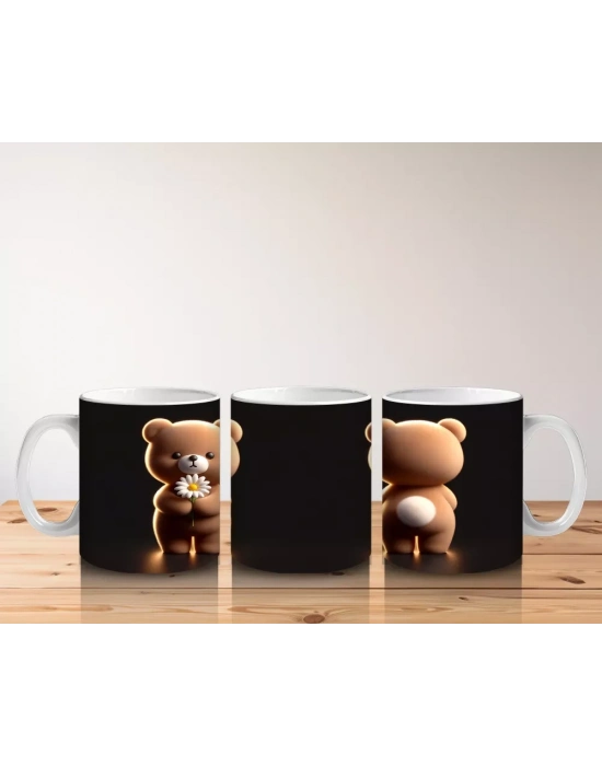 Podyum Işığında Tek Başına Oyuncak Ayı – Baskılı Kahve Kupası