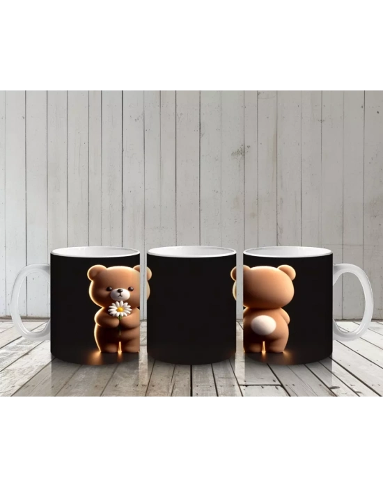 Podyum Işığında Tek Başına Oyuncak Ayı – Baskılı Kahve Kupası