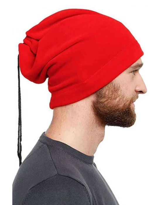 Polar Unisex İpli Bere ve Boyunluk Kırmızı