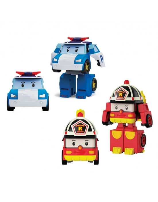 POLI MRT-674 Robocar Poli Mini Transforming Kasabanın Kurtarma Araçları 4lü Set