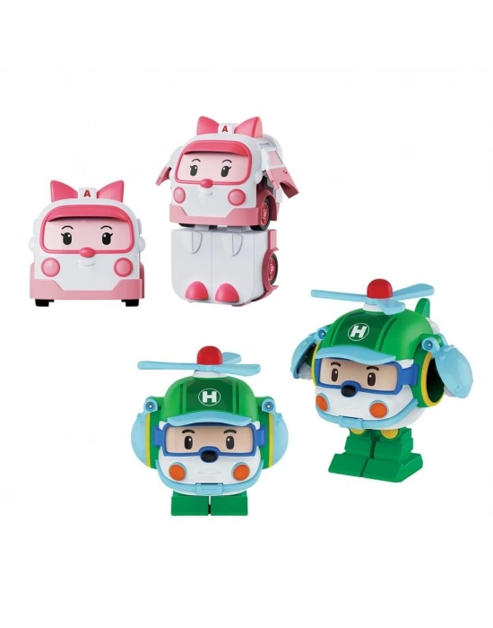 POLI MRT-674 Robocar Poli Mini Transforming Kasabanın Kurtarma Araçları 4lü Set