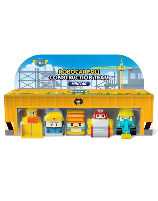POLI MRT-761 Robocar Poli Mini İnşaat Araçları 5li Set