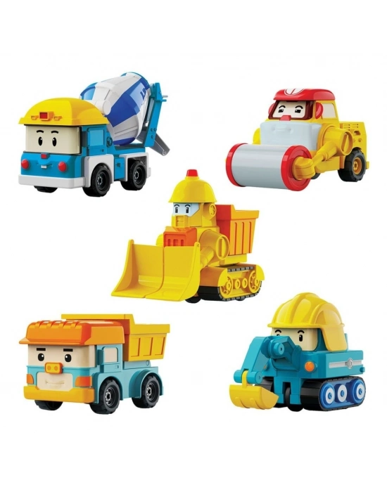 POLI MRT-761 Robocar Poli Mini İnşaat Araçları 5li Set