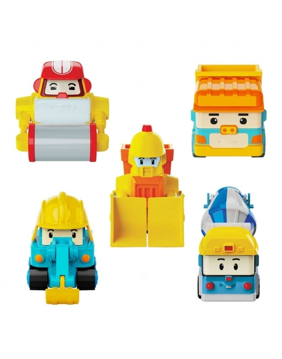 POLI MRT-761 Robocar Poli Mini İnşaat Araçları 5li Set