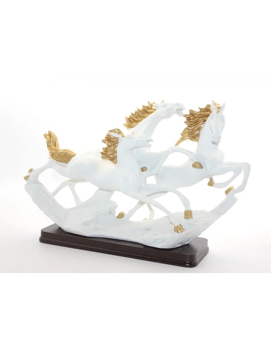 Polyester 3lü Şahlanmış At Figürü