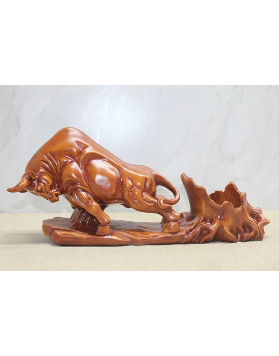 Polyester Boğa Figürü Şaraplık