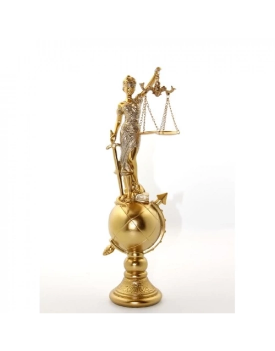 Polyester Dünya Küre Üzerinde Adalet Biblosu Model 2