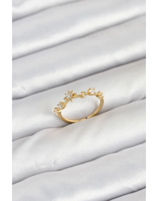 Pirinç Gold Renk Manifest Kadın Yüzük