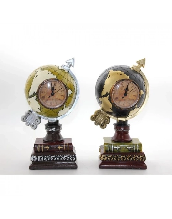 Polyester Saatli Dünya Küre Model 2