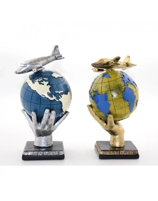 Polyester Uçaklı Dünya Küre