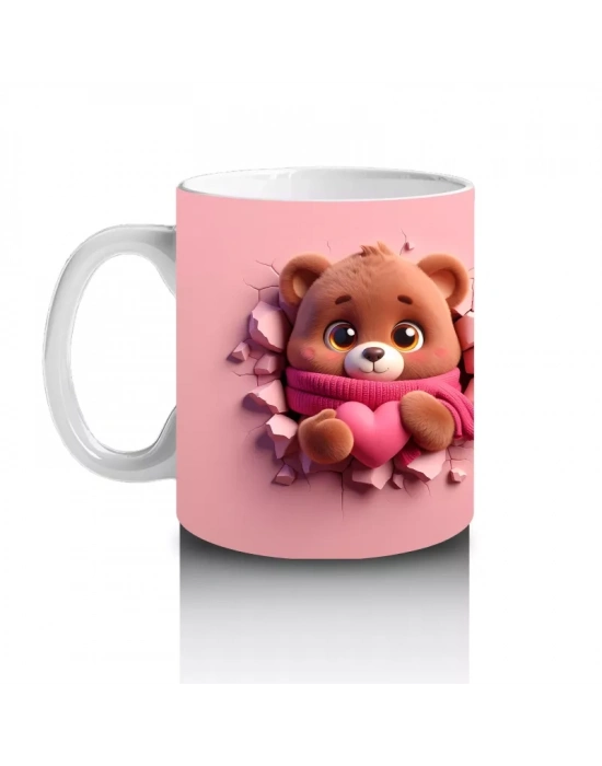 Ponponlu Şapkalı Kız Maskot ve Arka Yüzü – Baskılı Kupa Bardak