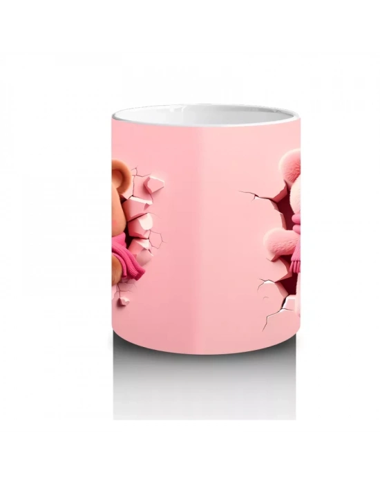 Ponponlu Şapkalı Kız Maskot ve Arka Yüzü – Baskılı Kupa Bardak