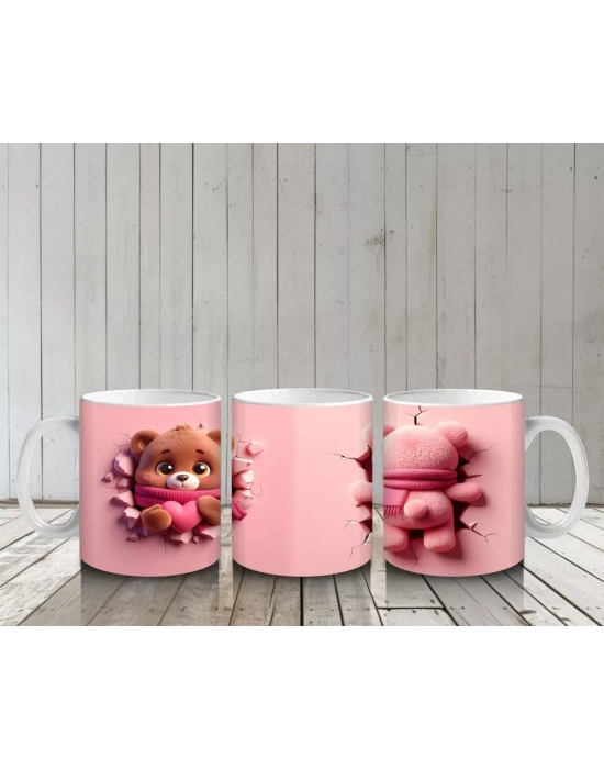 Ponponlu Şapkalı Kız Maskot ve Arka Yüzü – Baskılı Kupa Bardak