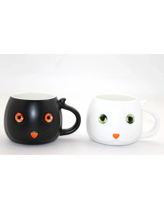 Porselen Kedili Kupa Bardak