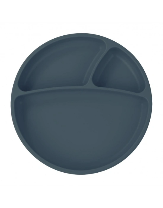 Porsiyon Vakum Tabanlı Silikon Tabak Deep Blue