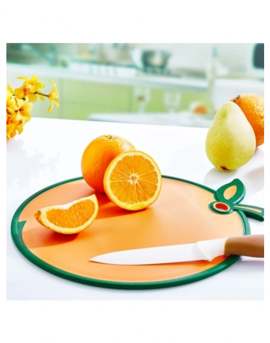 Portakal Figürlü Kaydırmaz Kesme Tahtası Doğrama Panosu