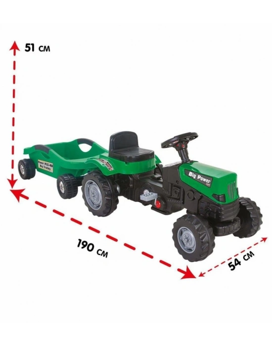 POWER PEDALLI BİG TROLLEY TRAKTÖR YEŞİL-PLS