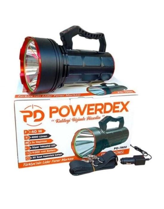 ® Powerdeks PD-7800 40 Şarjlı Güçlü El Feneri 40 Watt
