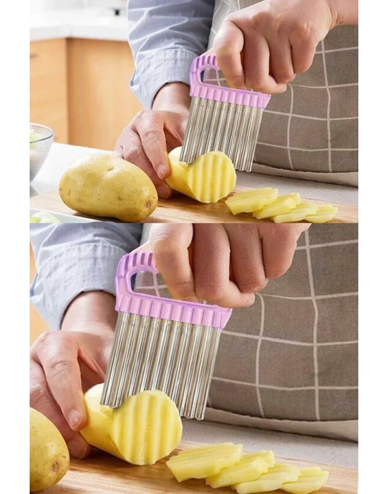 Pratik Cips Chopper Şekilli Sebze Meyve Ve Gıda Dilimleyici