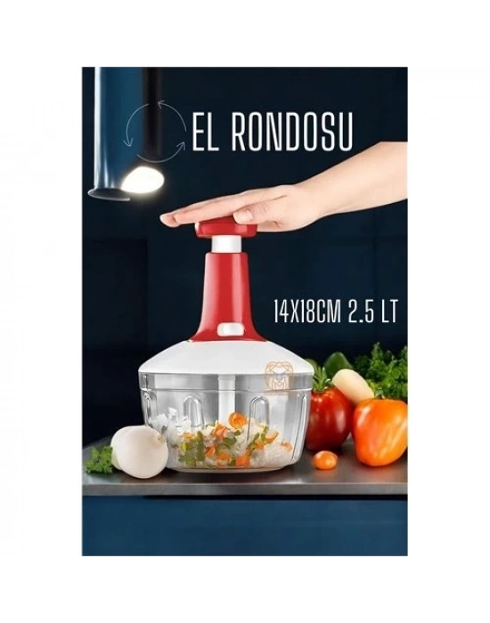 Pratik El Rondosu Üstten Basmalı 5 Bıçaklı 2.5 LİTRE 14X18CM
