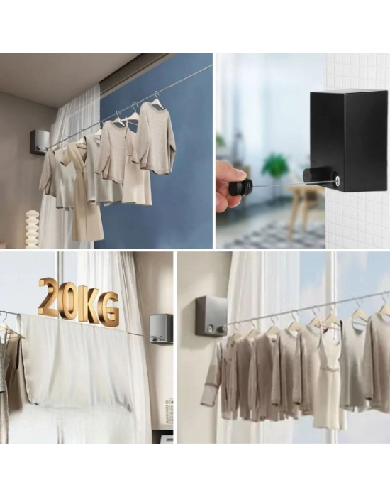 Pratik Geri Çekilebilir Çamaşır İpi