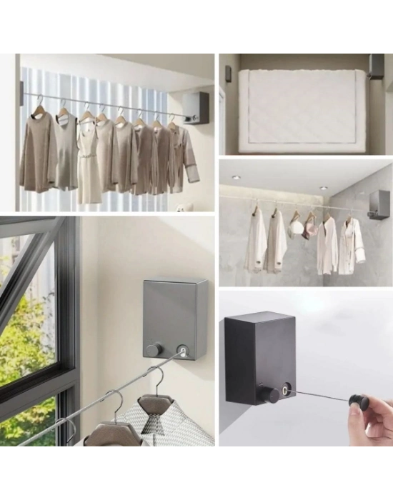 Pratik Geri Çekilebilir Çamaşır İpi