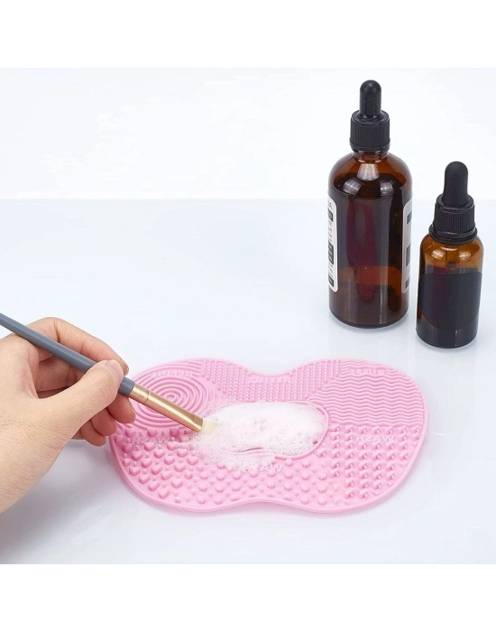 ®  Pratik Kolay Makyaj Fırçası Temizleme Matı Aparatı Aleti