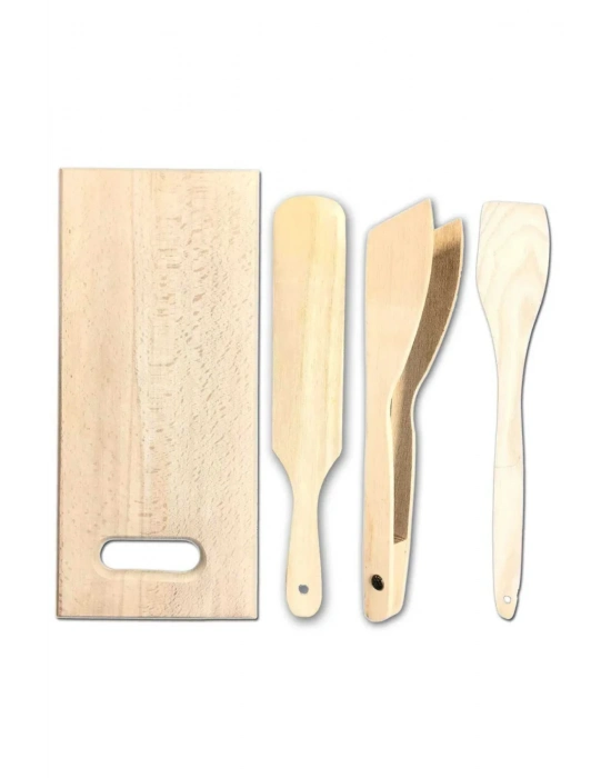 Pratik Kullanım Ahşap Büyük Mutfak Seti 4 Parça