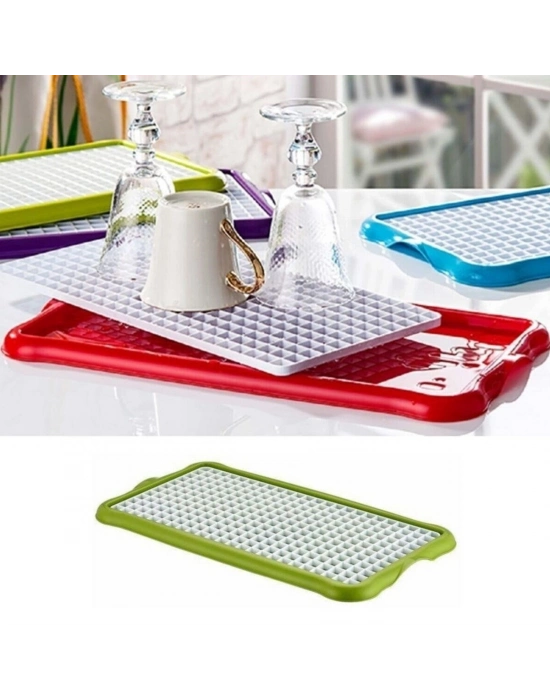 ® Pratik Lavabo Tezgah Üstü Bulaşık Kurutmalığı Süzmatik 22x40 cm