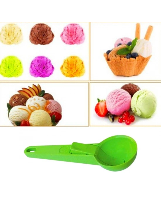 ®  Pratik Mandallı Plastik Dondurma Servis Sunum Kepçesi Kaşığı
