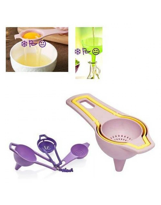 ®  Pratik Yumurta Süzgeci Mini Süzgeç Huni Seti Hepsi Bir Arada