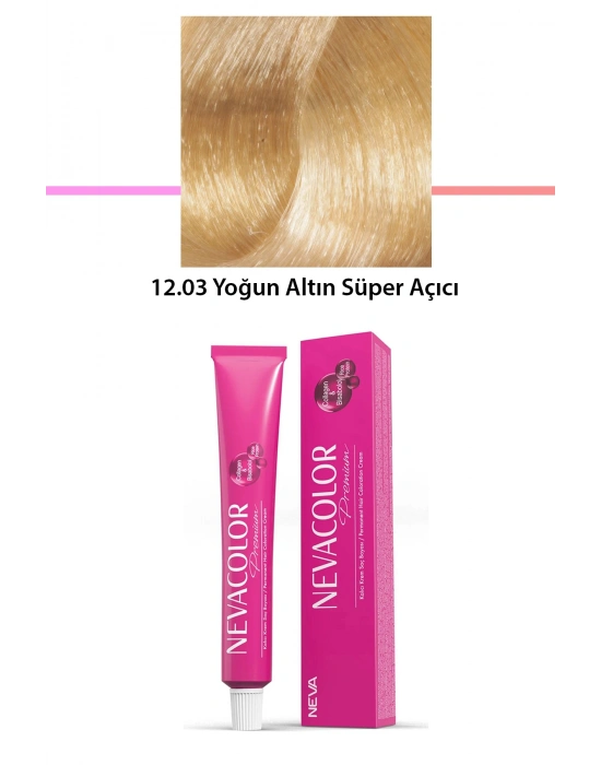 Premium 12.03 Yoğun Altın Süper Açıcı - Kalıcı Krem Saç Boyası 50 g Tüp