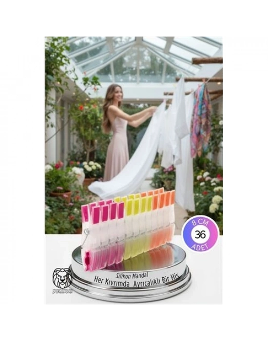 ® Premium 36li  Silikon Destekli Lüks Mandal Seti – Hassas Kıyafet Koruyucu & İz Yapmayan Modern Tasarım