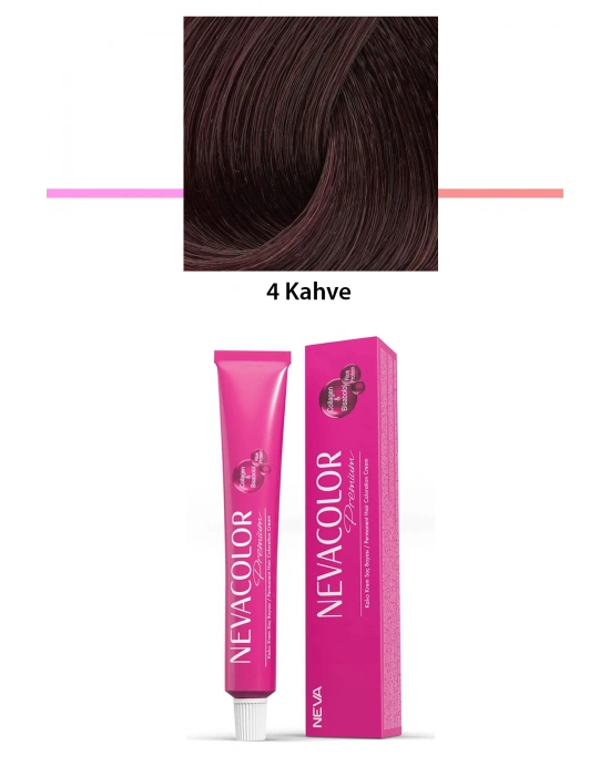 Premium 4 Kahve - Kalıcı Krem Saç Boyası 50 g Tüp