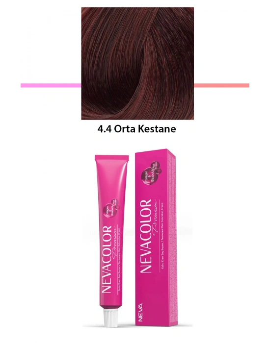 Premium 4.4 Orta Kestane - Kalıcı Krem Saç Boyası 50 g Tüp