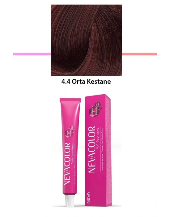 Premium 4.4 Orta Kestane - Kalıcı Krem Saç Boyası 50 g Tüp