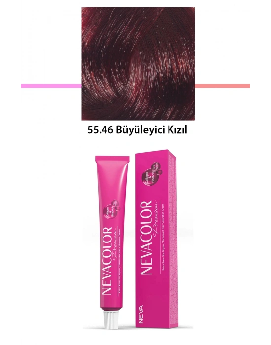 Premium 55.46 Büyüleyici Kızıl - Kalıcı Krem Saç Boyası 50 g Tüp